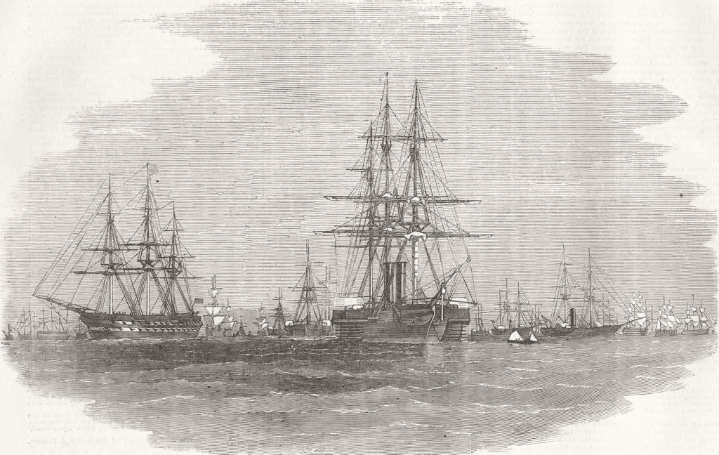 MUMBAI. East India Company's fleet 1857 old antique vintage print picture